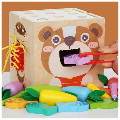 CUBO MONTESSORI DE MADERA OSITO - JUEGO SENSORIAL - 5