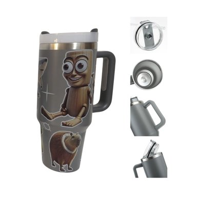 VASO TÉRMICO TOMATODO 40OZ CON ASA Y SORBETE - COLECCIÓN BRAINROT TRALALERO - 1200ML