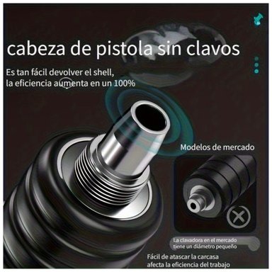 PISTOLA FULMINANTE REMACHADORA DE CLAVOS NEUMÁTICA MANUAL INCLUYE MALETÍN - 2