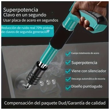 PISTOLA FULMINANTE REMACHADORA DE CLAVOS NEUMÁTICA MANUAL INCLUYE MALETÍN - 3