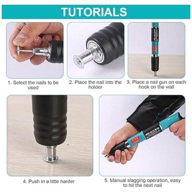 PISTOLA FULMINANTE REMACHADORA DE CLAVOS NEUMÁTICA MANUAL INCLUYE MALETÍN - 4