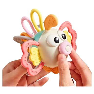 JUGUETE SONAJERO MOLAR SENSORIAL PEZ GLOBO POP IT 3 EN 1 PARA BEBÉS - 4