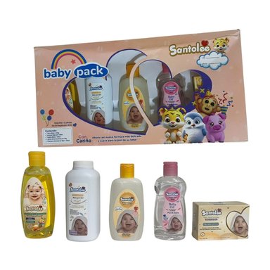 SANTOLEE KIT COMPLETO HIGIENE Y CUIDADO PARA BEBÉ NIÑA BABY PACK X 5PCS - 1
