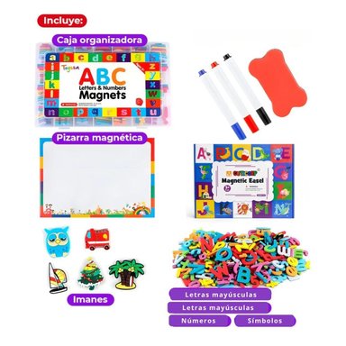 JUEGO DIDÁCTICO SET EDUCATIVO MAGNÉTICO 259 PIEZAS - LETRAS, NÚMEROS Y PIZARRA - 2