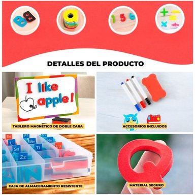 JUEGO DIDÁCTICO SET EDUCATIVO MAGNÉTICO 259 PIEZAS - LETRAS, NÚMEROS Y PIZARRA - 3