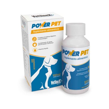 MULTIVITAMINICO PERROS Y GATOS VETLINEX 100 ML POWER PET VITAMINAS EN JARABE