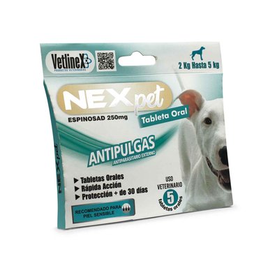 NEXPET 5KG CAJA POR 5 TABLETAS ANTIPULGAS