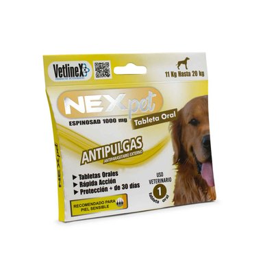 ANTIPULGAS PERRO NEX PET TABLETA 11 KG - 20 KG 1 NEXPET