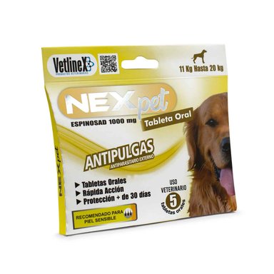 ANTIPULGAS PERRO NEX PET TABLETA 11 KG - 20 KG NEXPET