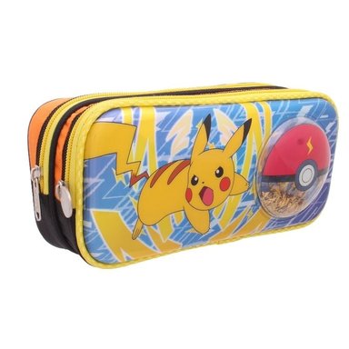 CARTUCHERA POKÉMON 163472 ESCOLAR SUAVE DOBLE 3D METALICO AMARILLO