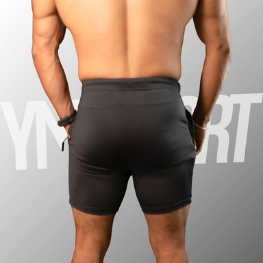 SHORT ENTRENAMIENTO HOMBRE YML SPORT 69062 NEGRO GYM FITNESS - 4