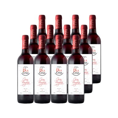 VINO TINTO BORGOÑA BODEGA D'LA CRUZ CAJA 750 ML CAJA 12 SEMI SECO GRAN NEGRO