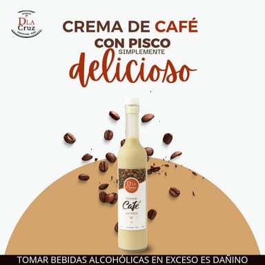 CREMA PISCO BODEGA D'LA CRUZ BOTELLA VIDRIO 500 ML 12 CON CAFE - 2