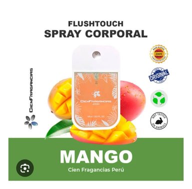 BODY MIST VEGANO  CIENFRAGANCIAS CIEN ESENCIAS FLUSHTOUCH MANGO DELICIOUS 45ML – FRUTAL FLORAL, HIDRATA  24H