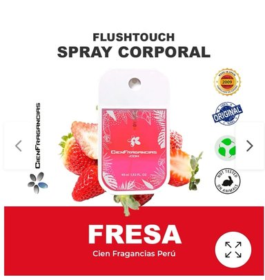 BODY MIST VEGANO  CIENFRAGANCIAS CIEN ESENCIAS FRESA DELICIOUS 45ML – DULCE FRUTAL FIJACIÓN 24H