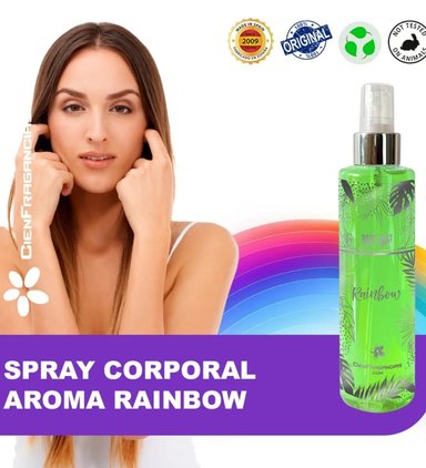 BODY MIST VEGANO CIENFRAGANCIAS CIEN ESENCIAS RAINBOW 200ML – HIDRATANTE  FLORAL FRUTAL CITRICO 24H