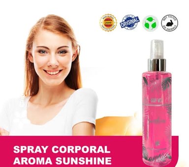 BODY MIST VEGANO CIENFRAGANCIAS CIEN ESENCIAS  SUNSHINE 200ML HIDRATANTE 24H FLORAL AMBARADO