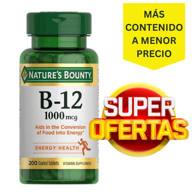 VITAMINA B12 NATURE'S BOUNTY 1,000 MCG 200 TABLETAS