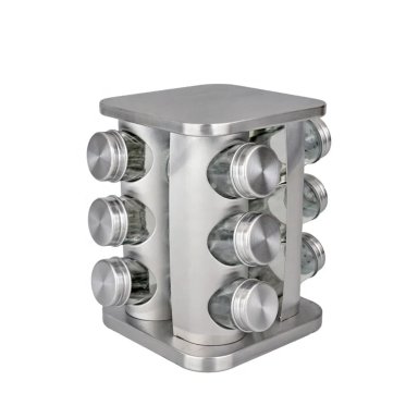 CONDIMENTERO GIRATORIO ESPECIERO 12 FRASCOS INOX