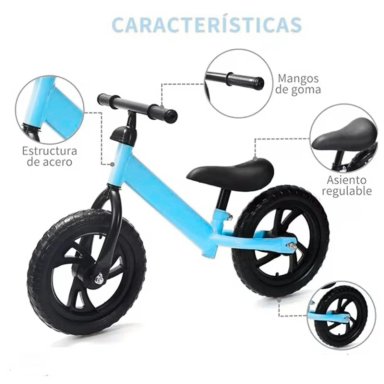 BICICLETA DE BALANCE EQUILIBRIO PARA NIÑOS ARO 12 NEGRO - 4
