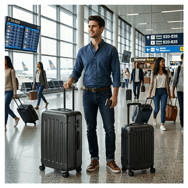 MALETA DE VIAJE GRANDE 23KG NEGRO - 2