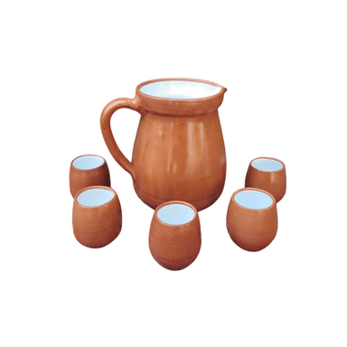 JUEGO DE MESA CAMEL JARRA 1 LITRO VASITOS 6 PIEZAS CERAMICA