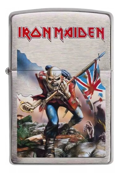ENCENDEDOR ZIPPO IRON MAIDEN DESIGN PLATEADO ZP29432