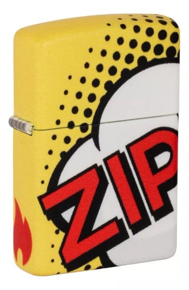 ENCENDEDOR ZIPPO COMIC POP ART DESIGN MATTE YELLOW