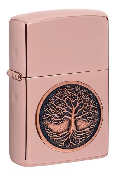 ENCENDEDOR ZIPPO EMBLEMA ARBOL LA VIDA ROSA 49638