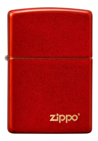 ENCENDEDOR ZIPPO ROJO METALICO LOGO