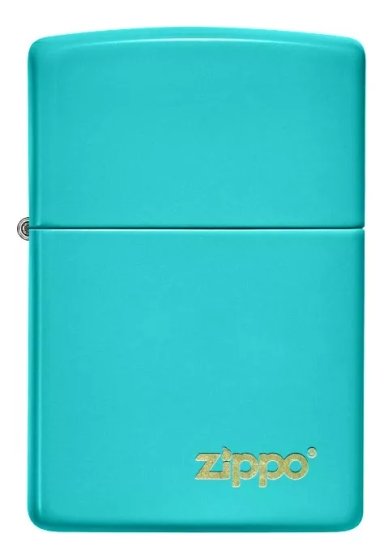 ENCENDEDOR ZIPPO FLAT TURQUOISE WITH LOGO