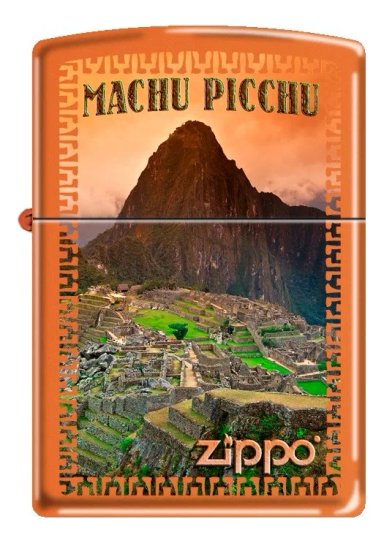 ENCENDEDOR ZIPPO ORANGE MATTE MACHU PICCHU