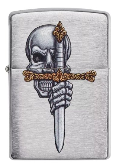 ENCENDEDOR ZIPPO SWORD SKULL DESIGN