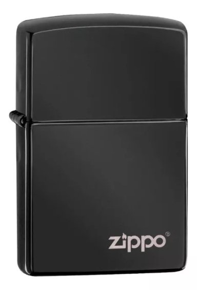 ENCENDEDOR ZIPPO CLASSIC HIGH POLISH BLACK LOGO
