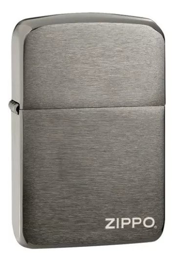 ENCENDEDOR ZIPPO 1941 REPLICA BLACK ICE WITH LOGO