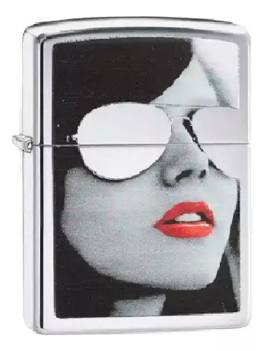 ENCENDEDOR ZIPPO SEXY GIRL IN SUNGLASSES HIGH POLISH CHROME