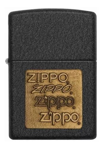 ENCENDEDOR ZIPPO BLACK CRACKLE GOLD LOGO ZP362