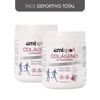2 AML SPORT COLÁGENO CON MAGNESIO + VIT. C + VIT. B1 B2 B6 SABOR A FRESA