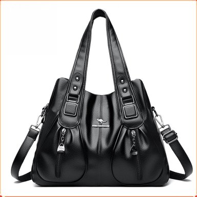 BOLSO DE CUERO NEGRO MODA AUSTRALIANA