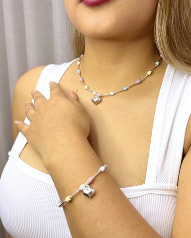 JUEGO DE COLLAR Y PULSERA ALXA LOVE NATURAL