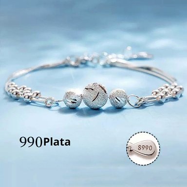 PULSERA CON CUENTAS DE LAS TRES VIDAS Y LA SUERTE