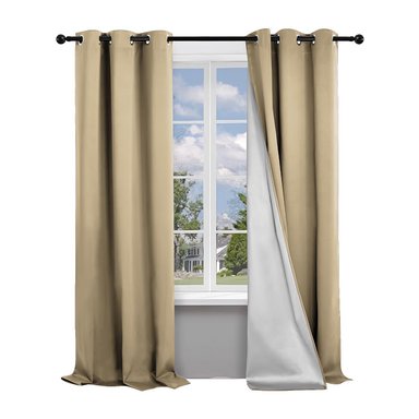 CORTINA BLACKOUT LINO TEXTURA TÉRMICA ENGOMADA BEIGE - 1