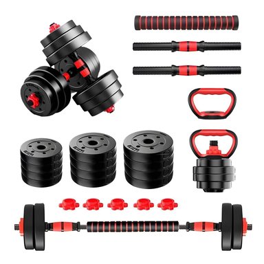 SET MANCUERNA AJUSTABLE 20KG PESA RUSA, BARRA EXTENSION MARCA OKAERI