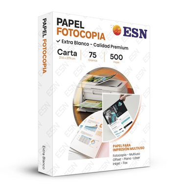 RESMA PAPEL FOTOCOPIA BOND CARTA 75GR 500 HOJAS ESN EXTRA BLANCO