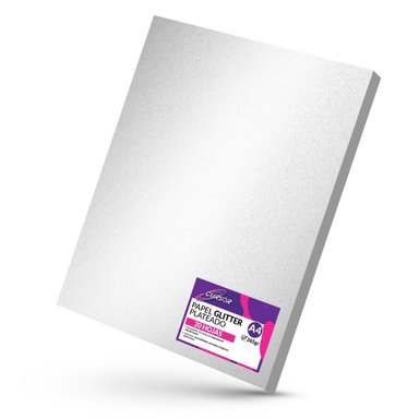 PAPEL FOTOGRÁFICO GLITTER GLOSSY PLATEADO 20 HOJAS A4