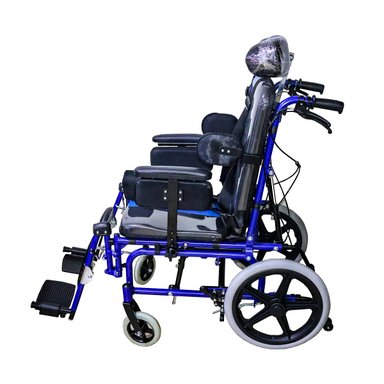 SILLA DE RUEDAS NEUROLÓGICA COLOR AZUL PEDIÁTRICA