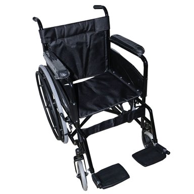 SILLA DE RUEDAS DE ACERO NEGRO