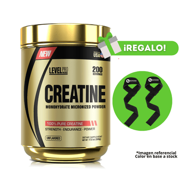 CREATINA MICRONIZADA LEVEL PRO 500G + STRAPS