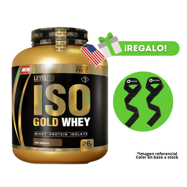 PROTEÍNA ISO GOLD WHEY 3KG CHOCOLATE + STRAPS