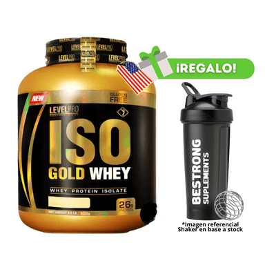 PROTEÍNA ISO GOLD WHEY 3KG VAINILLA + SHAKER